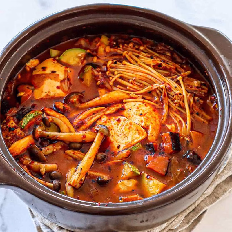 Beoseot Soondubu (Mushroom Tofu Stew)