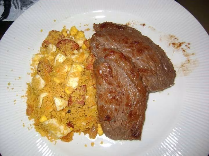 Picanha Com Farofa E Vinagrete